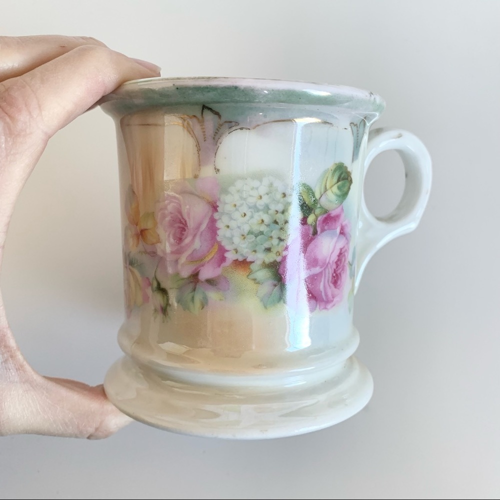 Antique Floral Rose Shaving Mug - Picture 3 of 12